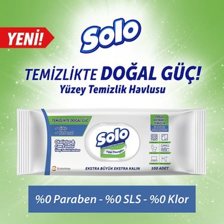 Doğal İçeriklerle Dolu Yüzey Temizlik Havlusu, 100 Adet