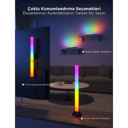 Yüksek Parlaklık ve Enerji Tasarruflu 2'li RGBIC Bar