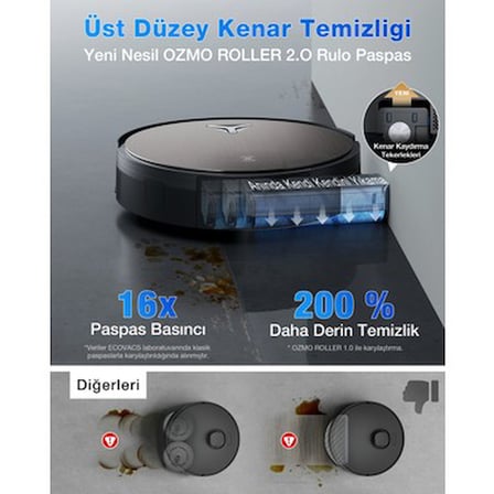 Toz torbasız robot süpürge ve paspas, güçlendirilmiş temizlik için PowerBoost teknolojisi