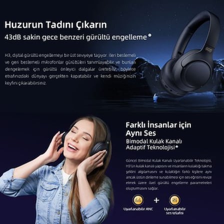 Hi-Res Ses Kalitesi ile Kafaüstü Kablosuz Kulaklık