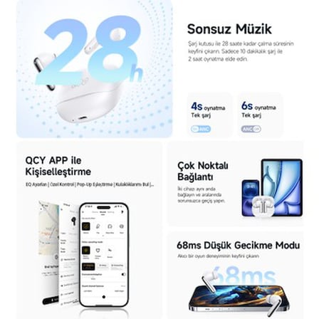 Mikrofonlu Bluetooth Kulaklık, 5.4 Teknolojisi ile Rahat Kullanım