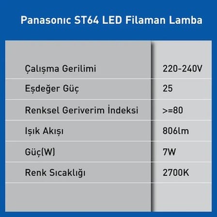 Dim Edilebilir 7W Filaman Lamba ile Sıcak Işık Deneyimi