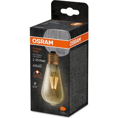Osram Vintage Gold Edison 4W 2400K 410LM E27 Duy Flamanlı Sarı Işık