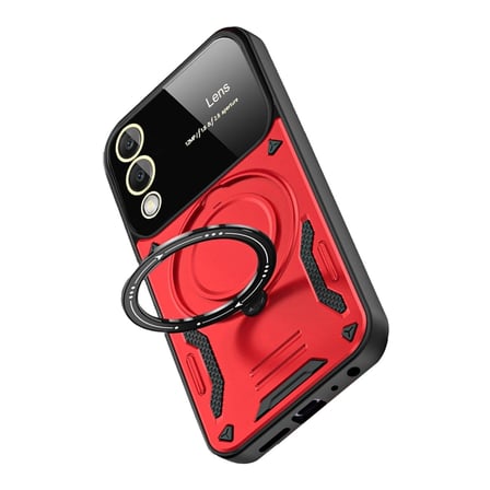 Samsung Galaxy S25 Edge Kılıf Joy Lens Standlı Kapak - Kırmızı