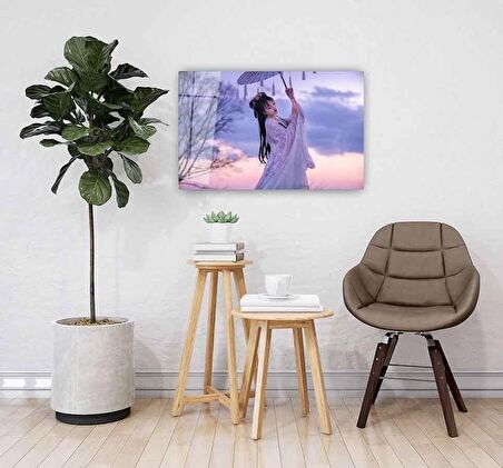 Japon Kadın Cam Tablo 4mm Dayanıklı Temperli Cam