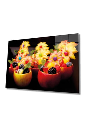 Meyveler Cam Tablo 4mm Dayanıklı Temperli Cam