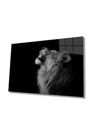 Aslan Hayvan Cam Tablo 4mm Dayanıklı Temperli Cam