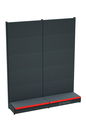 Bazalı Delikli Hırdavat Rafı – Antrasit, 2 Ünite – W180 × H220 × D30/40 cm