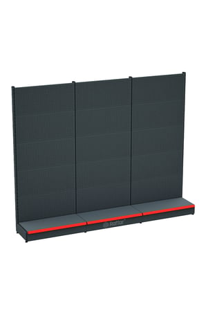 Bazalı Delikli Hırdavat Rafı – Antrasit, 3 Ünite – W270 × H220 × D30/40 cm