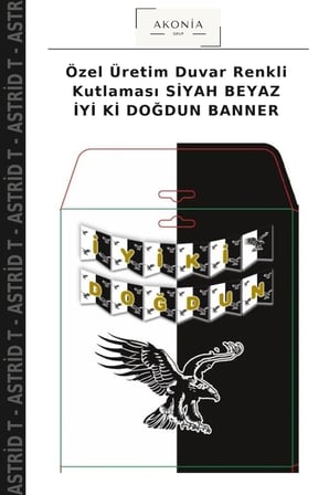 Özel Üretim Duvar Renkli Kutlaması SİYAH BEYAZ İYİ Kİ DOĞDUN BANNER
