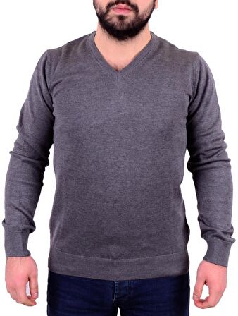 Twister 3622 Gri Melanj V Yaka Erkek Kazak