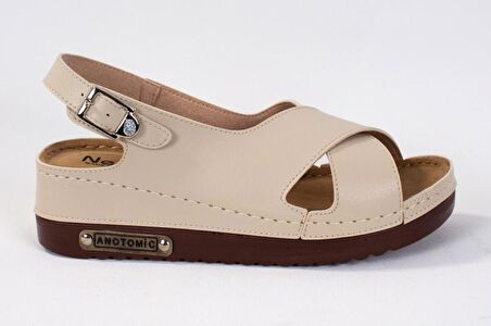 Dagoster DZA37-3031 Bej Günlük Ortopedik Kadın Sandalet