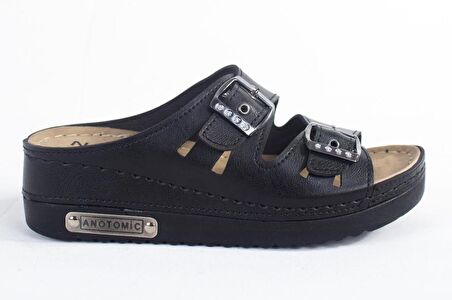 Dagoster DZA37-3001 Siyah  Günlük Ortopedik  Kadın Terlik