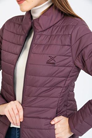 Kinetix SN659 Basıc Padded Coat Mürdüm Günlük  Kadın Şişme Mont