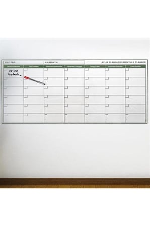 Manyetik Yapışkanlı 1 Aylık Program Planlayıcı Takvim – 85x56 cm