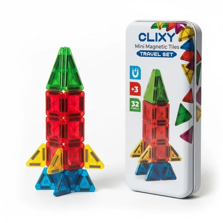 Mini Manyetik Yapı Blokları Seyahat Seti - 32 Parça Eğitici Oyuncak