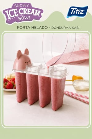 Snowy Bear Dondurma Kalıbı 4’lü BPA Free Ev Yapımı Dondurma ve Buz Kalıbı