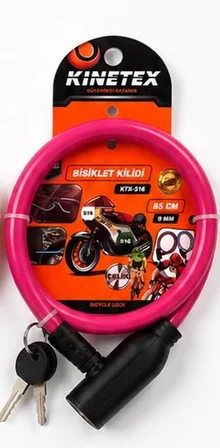 Bisiklet Kilidi 65 CM 9 MM Çelik Halatlı Anahtarlı Güvenlik Kilidi