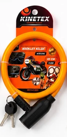 Bisiklet Kilidi 65 CM 9 MM Çelik Halatlı Anahtarlı Güvenlik Kilidi