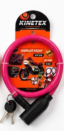 Bisiklet Kilidi 65 CM 9 MM Çelik Halatlı Anahtarlı Güvenlik Kilidi