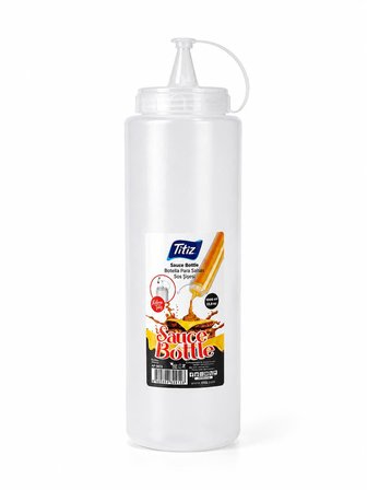 Titiz 700 ml Sos Şişesi Seti Sarı Kırmızı Şeffaf Sızdırmaz Kapaklı 1 Adet