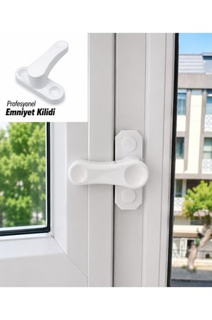 Çocuk Güvenlik Kilidi Pencere ve Kapı Emniyet Kilidi Vidalı Beyaz