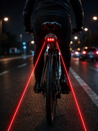 7 Fonksiyonlu Lazer Şerit Bisiklet Arka Stop Lambası | 5 LED, 2 Lazer, Su Geçirmez, 260° Görünürlük