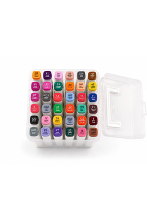 36 Renk Çift Uçlu Marker Kalem Seti Touch Art Boyama ve Çizim Kalemi Kutulu