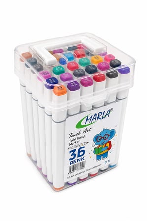 36 Renk Çift Uçlu Marker Kalem Seti Touch Art Boyama ve Çizim Kalemi Kutulu