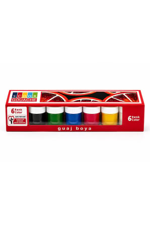 Südor Guaj Boya 6 Renk 20 ml Canlı Renkler Çocuklar İçin Boyama ve Resim Seti