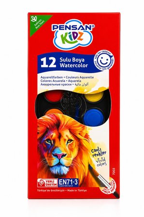 Pensan Kidz 4 lü Boyama Seti 12 Renk Keçeli Kalem Pastel Sulu Boya Kuru Boya Okul Seti
