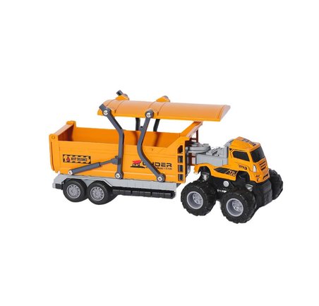 4x4 Sürtmeli Çöp Kamyonu Oyuncak 27 cm Açılabilir Kasalı Metal Gövdeli