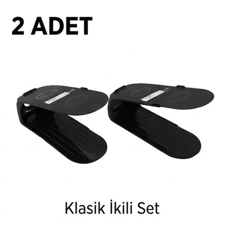 Ayarlanabilir Ayakkabı Düzenleyici Rampa - Dolap İçi Yer Tasarrufu Sağlayan Ayakkabılık 2 Adet