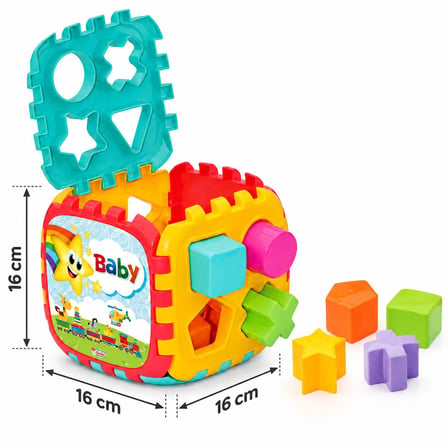 Dede Baby Büyük Bultak Küp 18 Parça Şekil Eşleştirme ve Eğitici Bebek Oyuncağı 12 Ay+