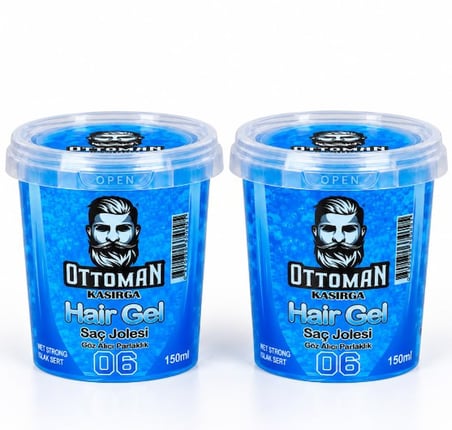 Ottoman Kasırga Hair Gel Islak Sert Saç Jölesi 150 ml Mavi Güçlü Tutuş Parlak Görünüm 2 Adet