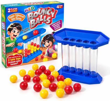 Bouncy Balls Zıplayan Top Oyunu 2 Kişilik Eğlenceli Çocuk ve Aile Oyunu 4+ Yaş