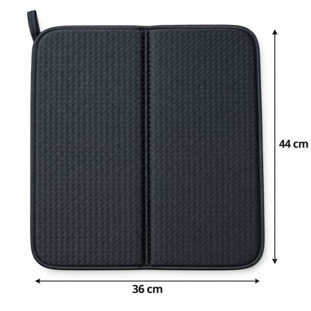 Bulaşık Kurutma Matı 44x36 cm Koyu Gri Katlanabilir Tezgah Üstü Kurutma Örtüsü