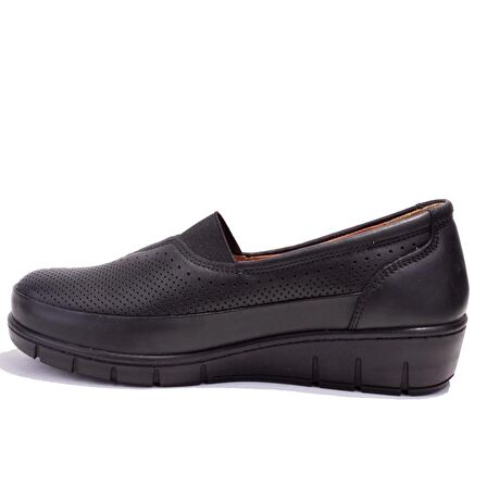 Polaris Siyah 105071 5 Nokta Ortopedik Günlük Kadın Deri Ayakkabı