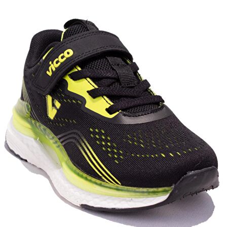 Vicco Nebula 346F24Y113B Siyah Yeşil Ortopedik Erkek Çocuk Spor Ayakkabı