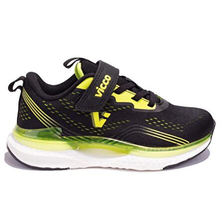 Vicco Nebula 346F24Y113B Siyah Yeşil Ortopedik Erkek Çocuk Spor Ayakkabı