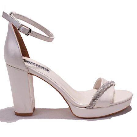Dagoster DZA07-337152BB Sedef Tek Bant Platform Topuklu  Kadın Ayakkabı