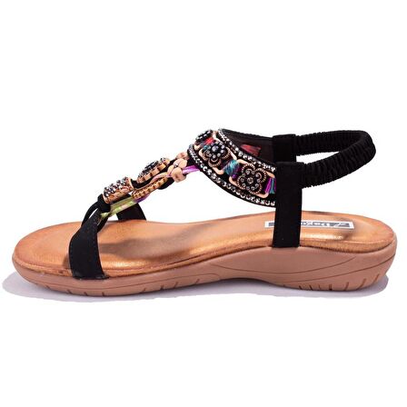 Dagoster DZA07-7416782BB Siyah Günlük Ortopedik Kadın sandalet