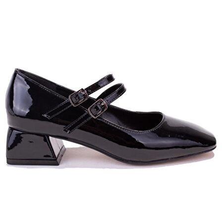 Dagoster DZA07-1181403BB Siyah Rugan Klasik Topuklu Kadın Ayakkabı