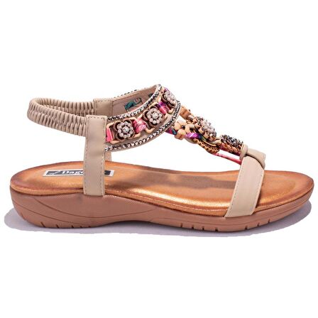 Dagoster DZA07-7416782BB Bej Günlük Ortopedik Kadın sandalet