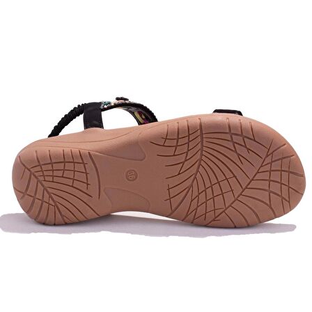 Dagoster DZA07-7416789BB Siyah Günlük Ortopedik Kadın sandalet