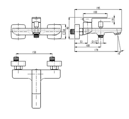 Bien Dante Mat Fırçalı Nikel Banyo Bataryası