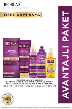 Keratin Kolajen Saç Bakım Yağı + Şampuan + Sıvı Saç Kremi + Saç Bakım Kremi + Şekillendirici