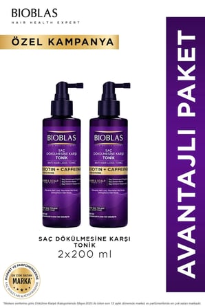 Biotin & Kafein Saç Dökülmesine Karşı Tonik 2 x 200 Ml