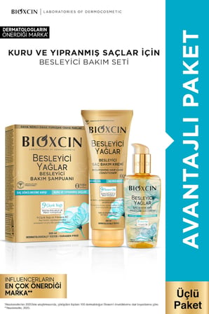 Besleyici Yağlar Onarıcı Şampuan 300ml + Saç Bakım Yağı 150ml + Saç Kremi 200ml