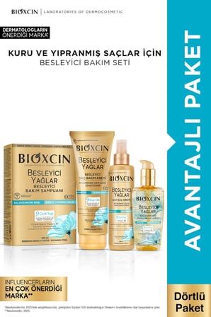 Besleyici Yağlar Onarıcı Şampuan + Saç Bakım Yağı + Sıvı Saç Kremi + Saç Bakım Kremi